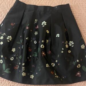 H&M Black A-Line Skirt with Floral Print